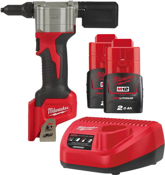 Nitownica Milwaukee M12 BPRT-0 (+ 2x akumulator 2 Ah + ładowarka)