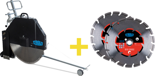 Jezdna przecinarka elektryczna Tyrolit FSE811, głębokość cięcia 320 mm (+ 2x tarcza 800 mm)