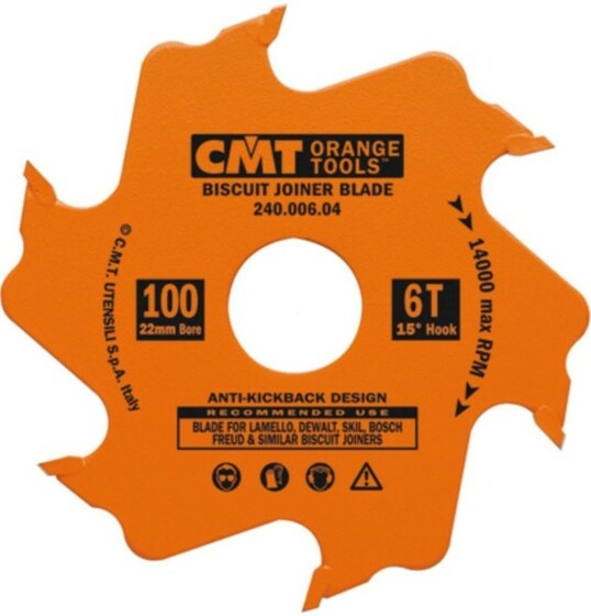 Tarcza rowkująca (frez do lamelek) CMT Orange Tools (D 100 mm, F 22 mm, Z 6)