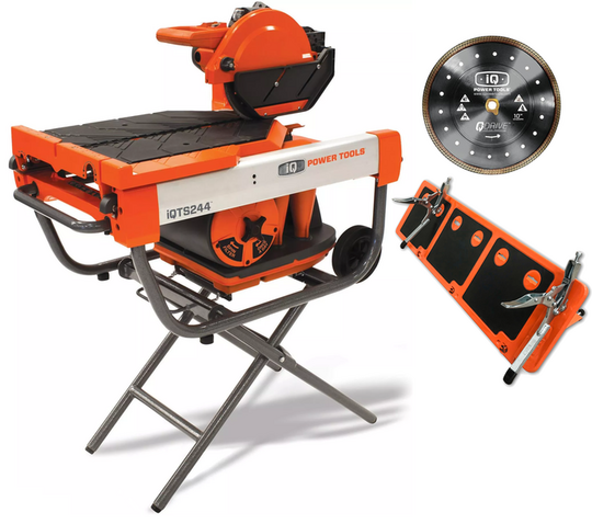 Dust-free table cutter iQ Power Tools iQTS244 (+ stand + attachment + blade)