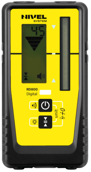 Czujnik laserowy do laserów krzyżowych i rotacyjnych z wiązką czerwoną, zieloną, niebieską i fioletową Nivel System RD800 Digital