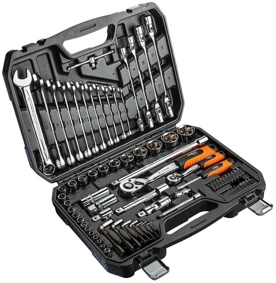 Socket wrench set Neo Tools 1/2', 1/4' (77 pcs)