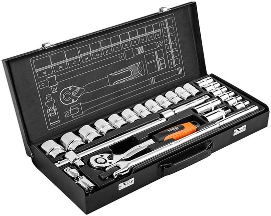 Zestaw kluczy nasadowych Neo Tools 08-674, 1/2' (25 elementów)