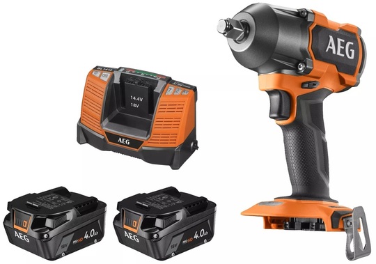 Bezszczotkowy klucz udarowy AEG PowerTools BSS18MTF12BL-402C (+2x akumulator, ładowarka i walizka)