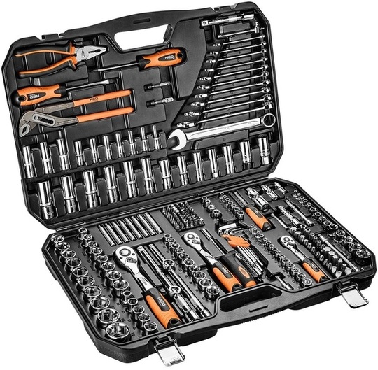 Socket wrench set Neo Tools 08-681, 1/2', 3/8', 1/4' (233 pcs)