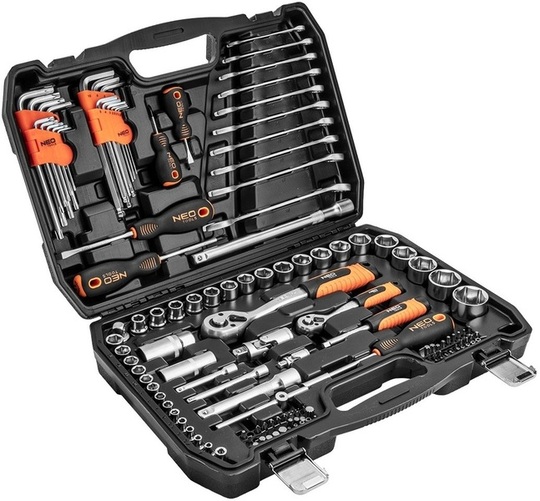 Socket set Neo Tools 10-208 1/2', 1/4' (138 pcs)