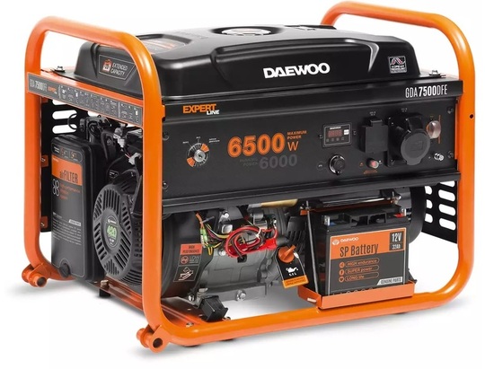 Agregat prądotwórczy jednofazowy Daewoo Power GDA 7500DFE AVR (dwupaliwowy)