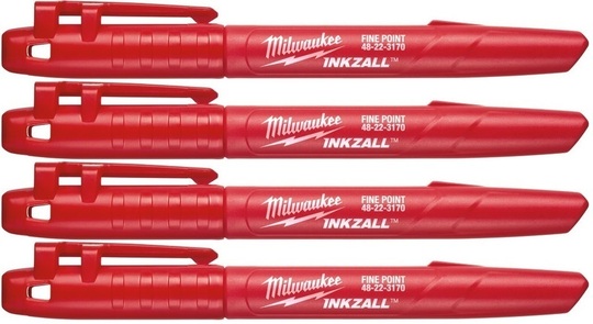 Red Inkwaall Milwaukee marker (4 pcs)