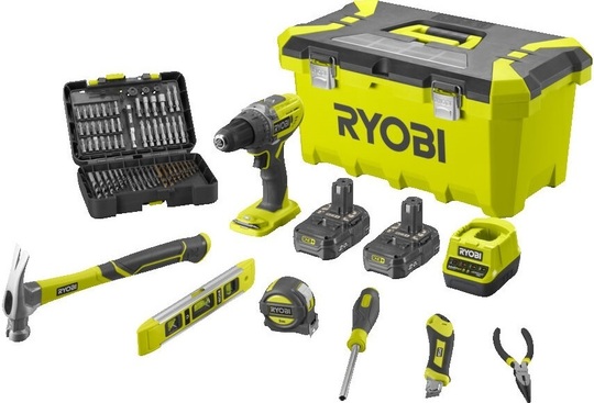 Wiertarko-wkrętarka Ryobi R18DD3-220TAH (+ 2x akumulator 2 Ah + ładowarka + akcesoria)