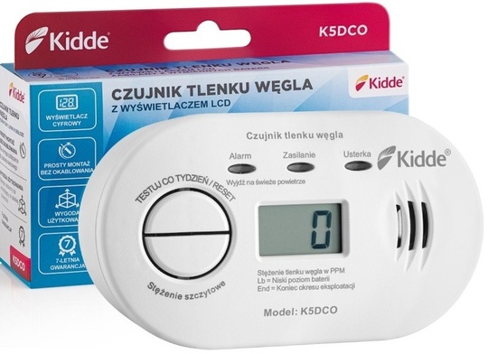 Czujnik czadu z wyświetlaczem Kidde K5DCO