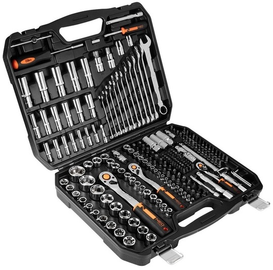 Socket wrench set Neo Tools 10-076 1/2', 3/8', 1/4' (219 pcs)