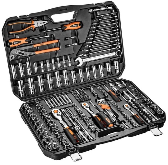 Socket wrench set Neo Tools 10-078 1/2', 3/8', 1/4' (233 pcs)