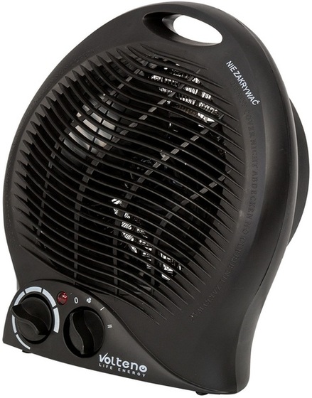 Termowentylator z termostatem Volteno 2000 W (pionowy) - Czarny