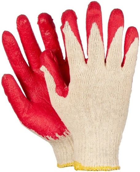 Rękawice robocze Verken Vietnamka (10 par) - Czerwono-szary