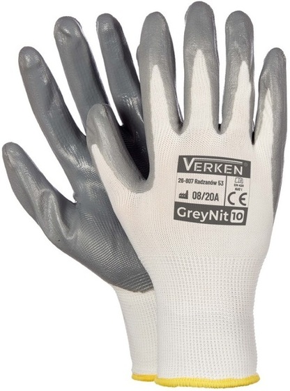 Work gloves Verken GreyNit (12 pair) White-grey