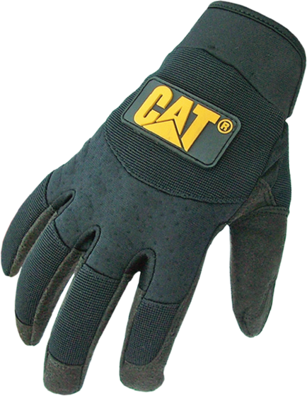 Work gloves Caterpillar PU Synthetic Leather Pad Spandex Back - Black