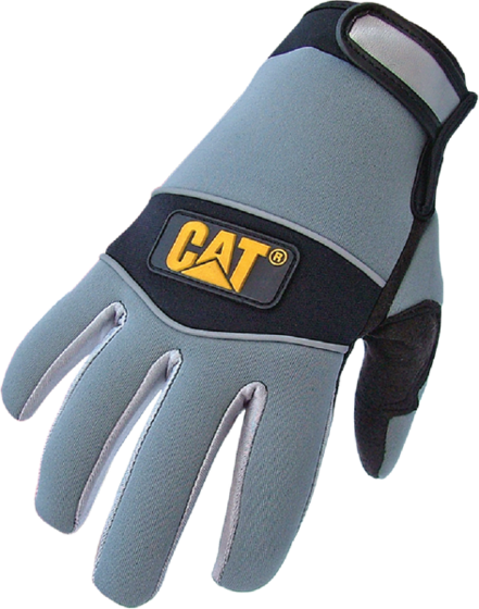 Work gloves Caterpillar Synthetic Leather Pad, Neoprene Back -  Light gray