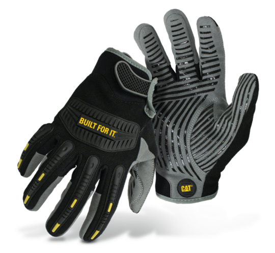 Work gloves Caterpillar Synthetic Palm ImpaCT Silicone Grip - Black-grey