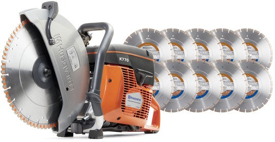 Power cutter Husqvarna K 770 (350 mm) + 10x diamond blade