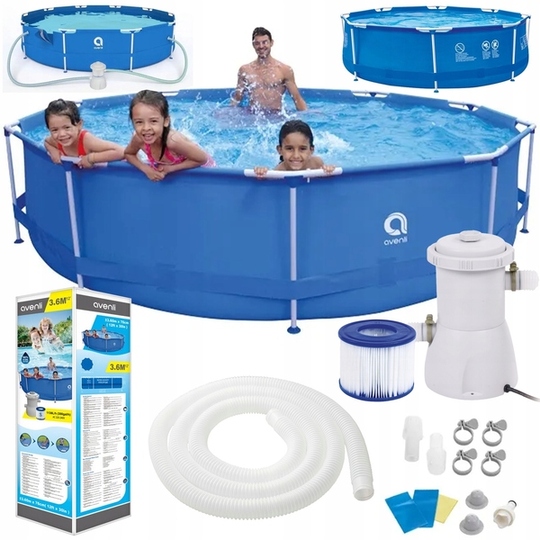 Round frame pool Avenli 360 x 76 cm (+pump)