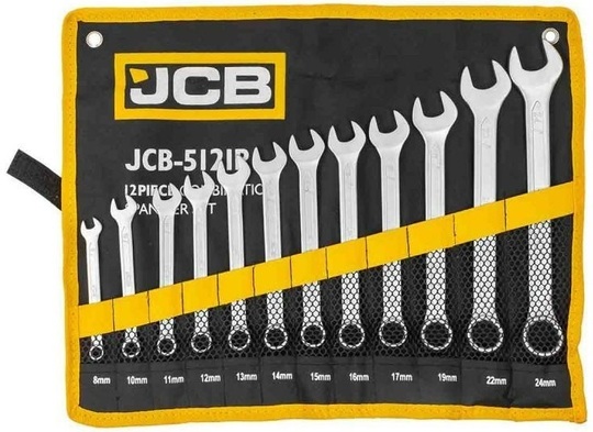 Zestaw kluczy płasko-oczkowych JCB 57158 (12 sztuk)
