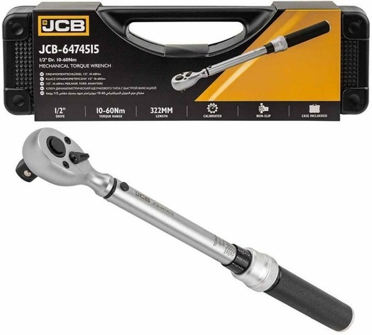 Klucz dynamometryczny JCB 58599, 1/2' 10 – 60 Nm
