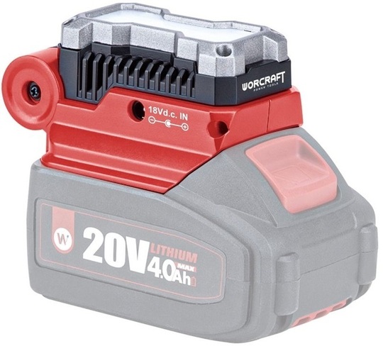 Adapter z wbudowanym portem USB i latarką LED Worcraft CUA-S20Li