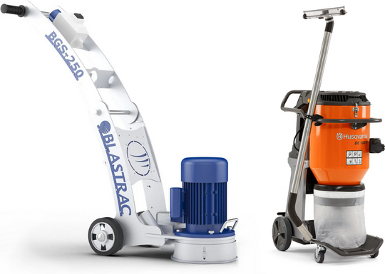 Szlifierka podłogowa Blastrac BGS-250 MKII (+odkurzacz Husqvarna DE130 H)