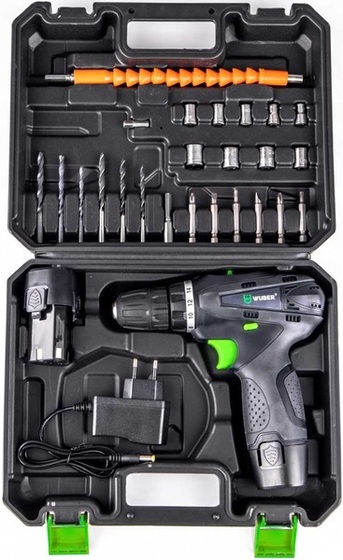 Cordless screwdriver Wuber Tools WR-CD-18S 18 V (+2 batteries, case and accessory set)