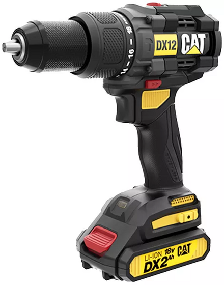 Wiertarko-wkrętarka Caterpillar DX12 18 V (+2x akumulator, ładowarka)