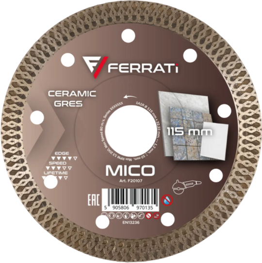 Tarcza diamentowa Ferrati 115mm MICO do ceramiki