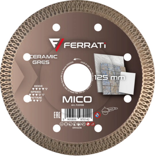 Tarcza diamentowa Ferrati MICO 125mm do ceramiki