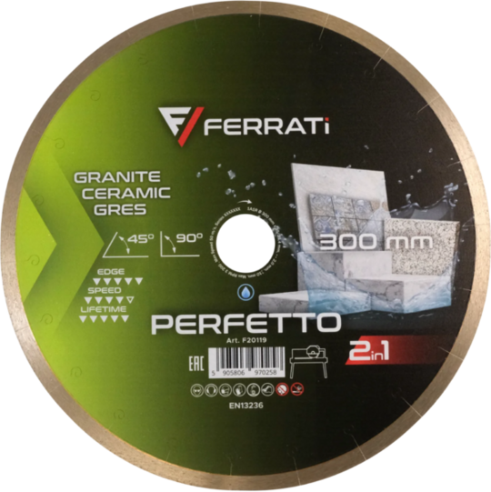 Tarcza diamentowa Ferrati  2in1 300 mm PERFETTO do ceramiki i kamienia