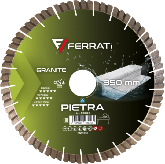 Tarcza diamentowa Ferrati 350 mm DiA SYSTEMA PIETRA do kamienia