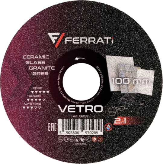 Tarcza z nasypem diamentowym Ferrati 2in1 100 mm VETRO