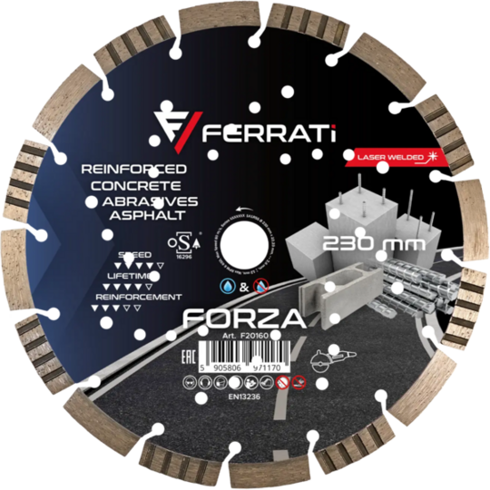 Tarcza diamentowa Ferrati tnąca 230mm FORZA