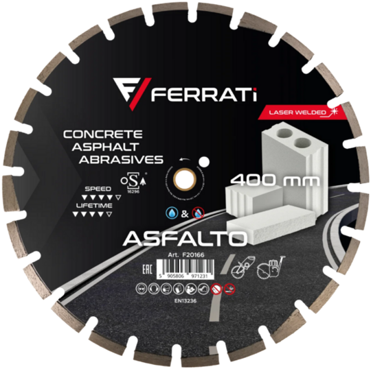 Diamond blade Ferrati ASFALTO C1S 400 mm for asphalt, concrete, silicate