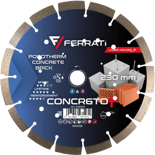 Tarcza diamentowa Ferrati tnąca C3-W 230mm CONCRETO PLUS