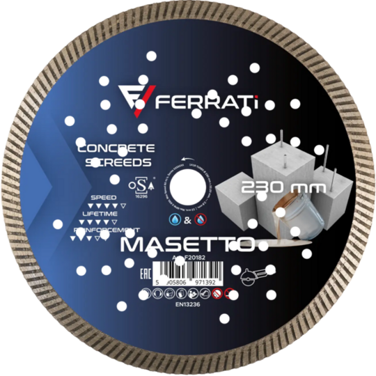 Tarcza diamentowa Ferrati tnąca TURBO 230mm MASETTO