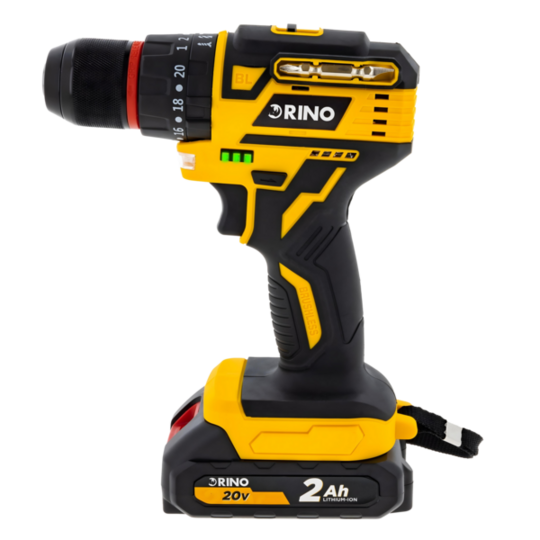 Wiertarko-wkrętarka udarowa 20 V Rino DRI20LI-nonB (+2x akumulator, ładowarka)
