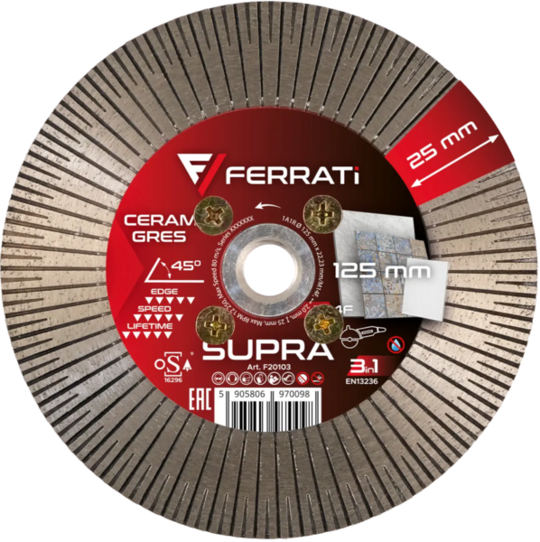 Diamond Cutting & Grinding Disc 125mm SUPRA M14F
