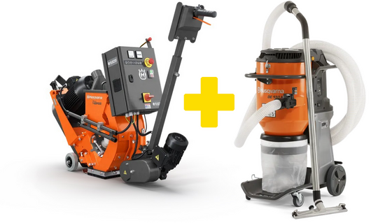 Shot blaster Husqvarna (Blastrac) 1-8DPS30 (+vacuum cleaner DE 130 H)