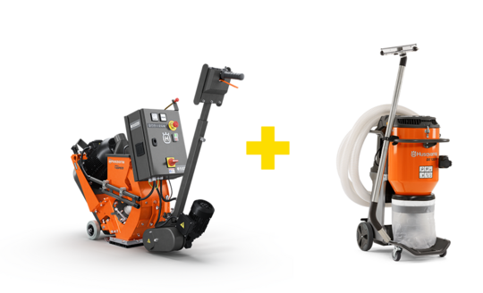 Shot blaster Husqvarna (Blastrac) 1-8DPS55 (+vacuum cleaner DE 130 H)
