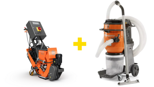 Shot blaster Husqvarna (Blastrac) 1-8DPF40 (+vacuum cleaner DE 130 H)