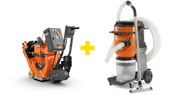 Shot blaster Husqvarna (Blastrac) 1-10DPS75 (+vacuum cleaner DE 130 H)