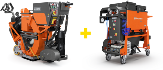Shot blaster Husqvarna (Blastrac) 1-10DS (+vacuum cleaner DC 655)