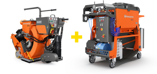 Shot blaster Husqvarna (Blastrac) 2-20DT (+vacuum cleaner DC 975)