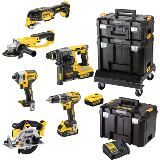 Zestaw 6 elektronarzędzi DeWALT DCK654P3T (+3x akumulator 5 Ah i ładowarka)