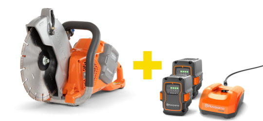 Akumulatorowa przecinarka Husqvarna K540i (250 mm), głębokość cięcia 100 mm (2x akumulator BliX B220X + ładowarka C500X)