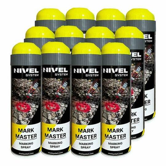 Farba w aerozolu Nivel System Mark Master (500 ml) (zestaw 12 sztuk) - Żółty